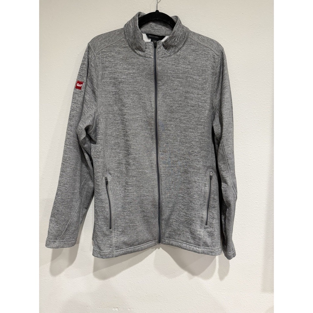 North End Mens Pullover Sweatshirt Size L Gray Zip Light Fleece Lined Activewear